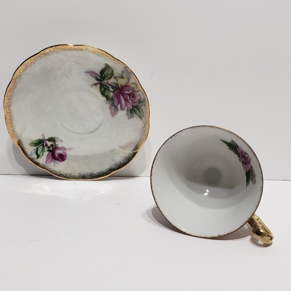 Lefton China Hand Painted Tea Cup and Saucer - Picture 7 of 11